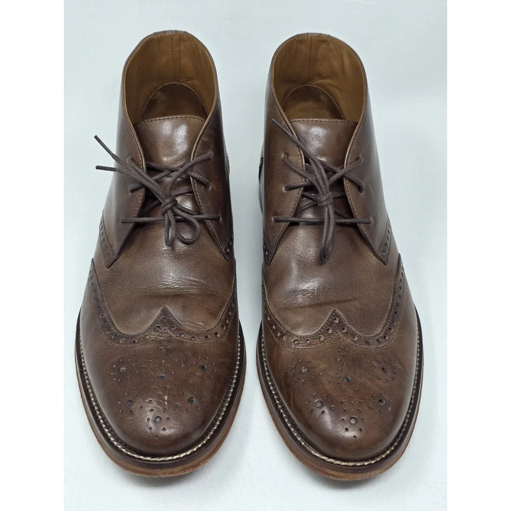 Johnston & Murphy Men's Brown Leather Wingtip Chukka Ankle Boots Size 10.5 M